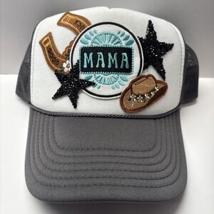 Mama Trucker Cap SnapBack Turquoise & Tequila Western Horseshoe Hat